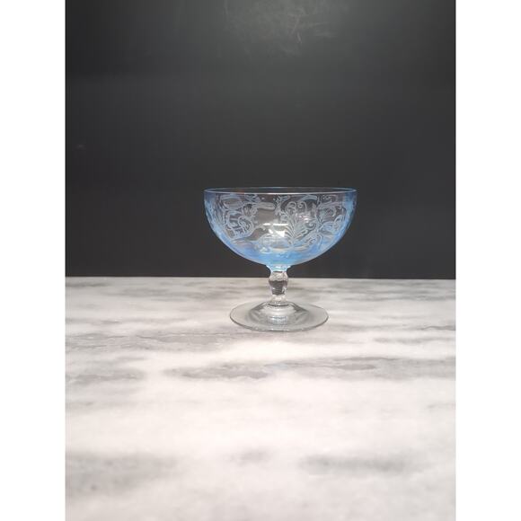 Fostoria Versailles Blue Grapefruit Bowl, Glass Goblet, Kitchenware, No Liner - Picture 3 of 8